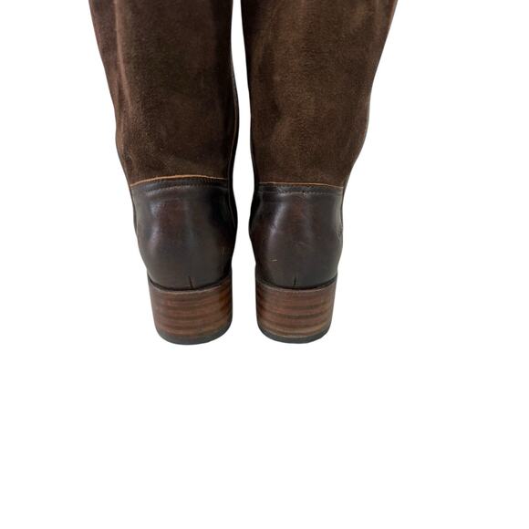 FRYE Womens Samantha Knee High Patchwork Riding Brown Boots Boho Leather 9 M - Picture 9 of 12
